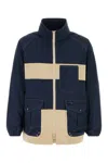 Fay Navy Blue Two-tone Nylon Jacket In Blue