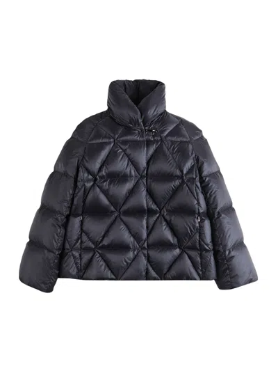 Fay Ultralight Nylon Argyle Stitch Duck Down Cape In Blue