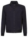 Fay High-neck Zip-front Bomber Jacket In Blu