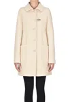 Fay Single-breasted Coat In White