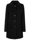 Fay Single-breasted Coat In Nero