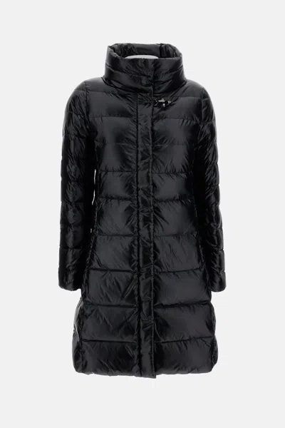 Fay Urban Coat With Crater Neck In Black
