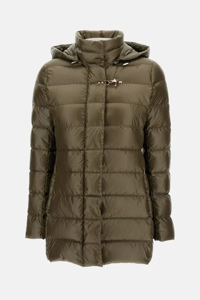 Fay Urban Down Jacket With Hood In Brown