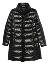 Fay Quilted Nero Down Coat With Structured Collar In Black