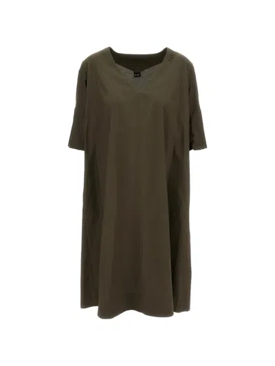 Fay Flowing Green Dress With Silhouette In Multi