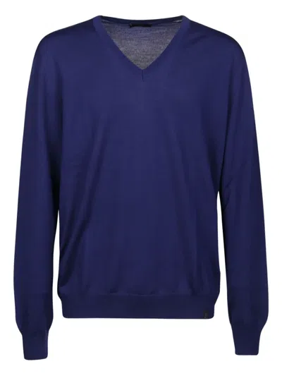 Fay V-neck Jumper In Blue