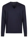 Fay V Neck Sweater In Blue