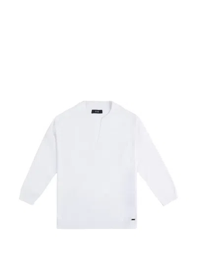Fay V-neck Sweater In White