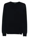 Fay V-neck Ribbed Sweater In Black