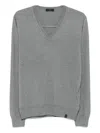 Fay V-neck Wool Sweater In Gray