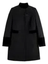 Fay Velvet-trimmed Tailored Coat