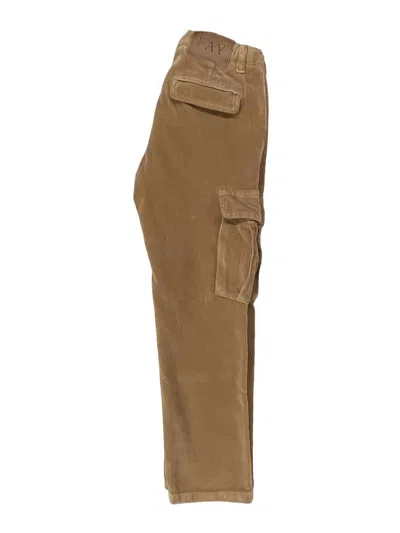 Fay Velvet Trousers With Pockets In Brown