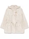 Fay Versatile White Parka With Customizable Silhouette In Neutral