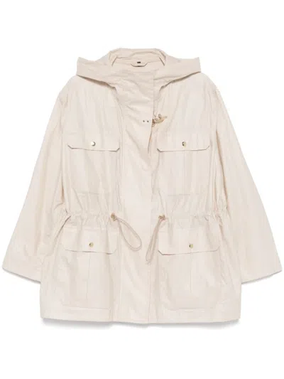 Fay Versatile White Parka With Customizable Silhouette In Neutral