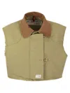 Fay Cropped Mini Waistcoat With Iconic Hooks In Beige