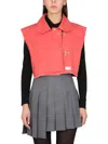 Fay Collar Cropped Frayed Top In Pink