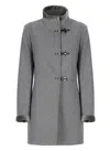 Fay Virginia Hook-fastened Coat In Grey