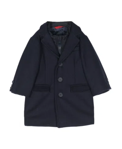 Fay Virgin-wool Blend Layered Coat In Black