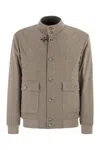 Fay Men Virgin Wool Bomber Jacket In Brown