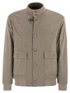 Fay Men Virgin Wool Bomber Jacket In Gray