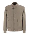 Fay Men Virgin Wool Bomber Jacket In Gray