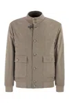 Fay Men Virgin Wool Bomber Jacket In Brown