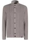 Fay Double Front Cardigan In Grey