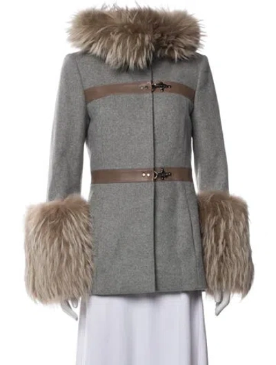Pre-owned Fay Virgin Wool Coat In Grey