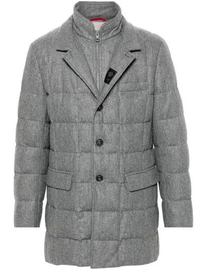 Fay Virgin Wool Coat In Grey