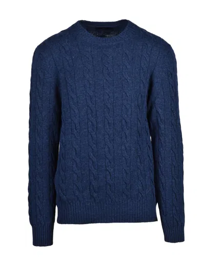 Fay Virgin Wool Crewneck Sweater - Blue