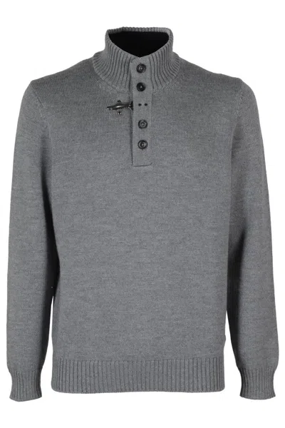 FAY VIRGIN WOOL HOOK MOCK NECK COAT