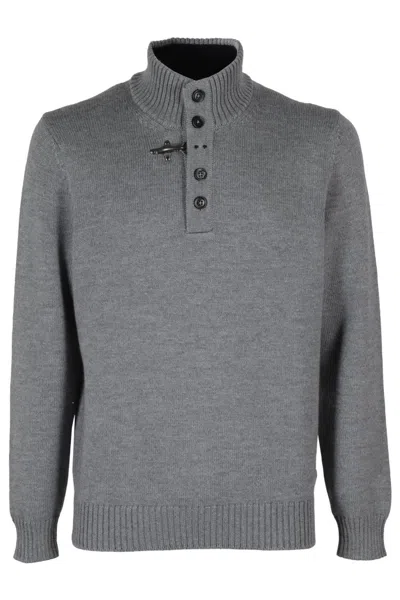 FAY FAY VIRGIN WOOL HOOK MOCK NECK COAT