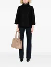 Fay Structured Black Jacket With High Collar In Black