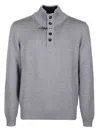 Fay Virgin Wool Ribbed Turtleneck Sweater In Gray