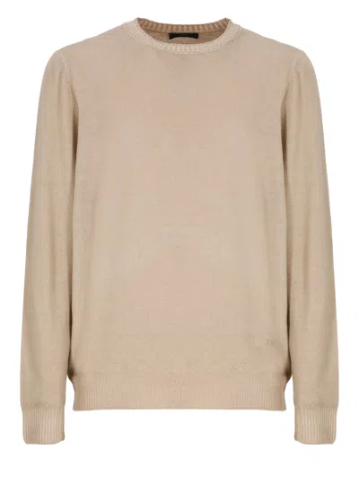 Fay Virgin Wool Sweater In Beige