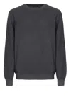 Fay Charcoal Grey Virgin Wool Sweater In Black