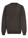 Fay Round-neck Pullover In Wool In Brown