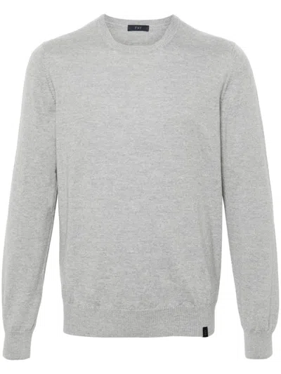Fay Virgin Wool Sweater In White
