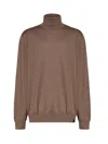 Fay Virgin Wool Turtleneck Sweater In Marrone