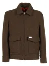 Fay Virgin Wool Zip-up Jacket In Brown