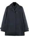 Fay Morning Coat In Technical Poplin In Blue