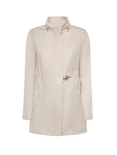 Fay Virginia Coat In Technical Fabric In Neutral