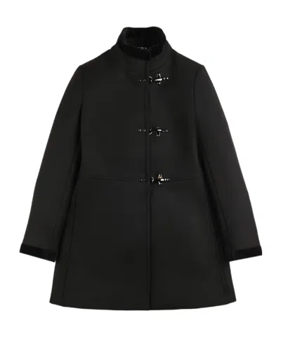 Fay Virginia Coat In Wool And Cashmere Fabric In Black