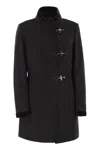Fay Romantic Coat In Black In Soft Wool Blend Fabric In Black