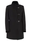 Fay Romantic Coat In Black In Soft Wool Blend Fabric In Black