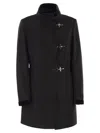 Fay Virginia Coat In Wool Cloth In Black