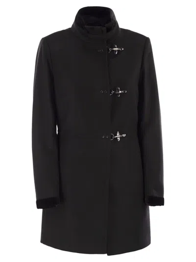 Fay Virginia Coat In Wool Cloth In Black