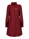 Fay Virginia Coat In Wool Cloth In Red