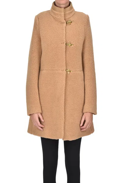 Fay Virginia Eco-shearling Coat In Brown