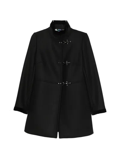 Fay Virginia Lobster-claw Fastening Coat In Black